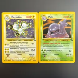 Pokemon TCG Vintage Holo Rare Magneton 11/62 Muk 13/62 - Image 1