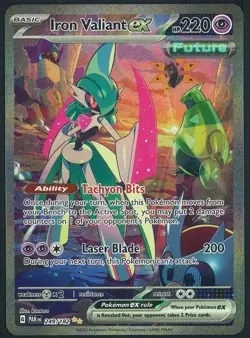 Iron Valiant EX 249/182 Special Illustration Rare SIR Pokemon SV Paradox Rift - Image 1