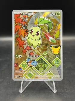 Pokemon TCG Chikorita MEP 046 First Partner Series 2 Black Star Promo NM - Image 1