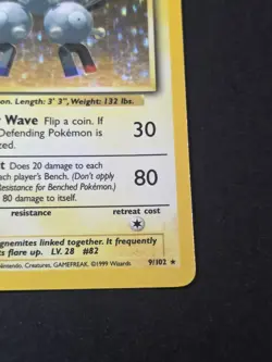 Magneton 9/102 from Pokemon Base Set MP - Image 4