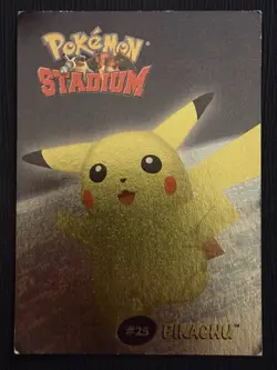 2000 Danone Pokemon Stadium Pikachu #25 7/8 Holo Foil Mint Condition - Image 1