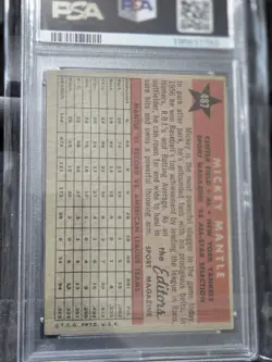1958 Topps #487 Mickey Mantle All-Star Sport AS PSA 3 Graded Baseball Card MLB 3 - Image 3