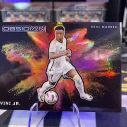 2023-24 Panini Obsidian - Black Color Blast Vinicius Junior Vini Jr Real Madrid - Image 5