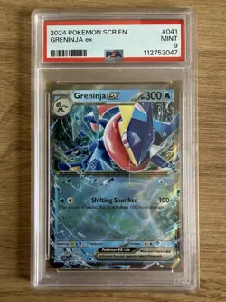 PSA 9 Greninja Ex 041/142 Stellar Crown Holo Rare 2024 - Image 1