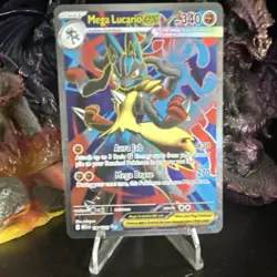 Pokemon TCG Mega Lucario EX 160/132 Me01 Mega Evolution Holo Ultra Rare - Image 1