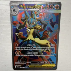 Pokemon TCG Mega Lucario EX 160/132 ME01 Mega Evolution Full Art Ultra Rare - Image 1