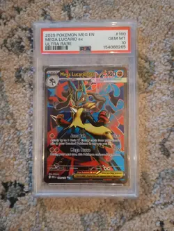 Pokemon TCG Mega Evolution Mega Lucario EX 160/132 Ultra Rare Card - Image 1