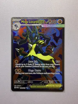 Mega Lucario ex 160/132 Me01: Mega Evolution Holo Ultra Rare 340 HP Pokemon TCG - Image 1