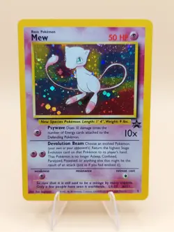 Mew Holo Rare Pokemon Black Star Promo #9 WOTC 1999-2000 SWIRL - Image 1