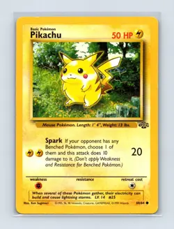 Pikachu 60/64 Common Jungle Pokemon Unlimited Lightly Played - Image 1