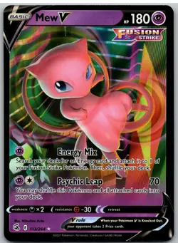 Mew V 113/264 Holo V Rare Fusion Strike Pokemon - Image 1