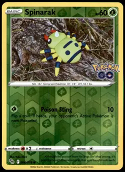 Spinarak 006/078 Common Pokemon GO Pokemon Reverse Holo Near Mint - Image 1