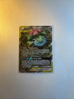 Pokemon TCG Venusaur and Snivy GX SM229 Full Art Tag Team Black Star Promo - Image 1