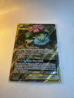 Pokemon TCG Venusaur and Snivy GX SM229 Full Art Tag Team Black Star Promo - Image 2