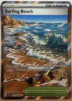 Pokemon TCG ME04 Chaos Rising Ultra Rare Full Art - 114/086 Surfing Beach NM - Image 1
