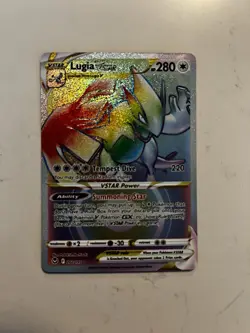Pokemon TCG Lugia VSTAR SECRET RAINBOW RARE Silver Tempest 202/195 NM Card - Image 1
