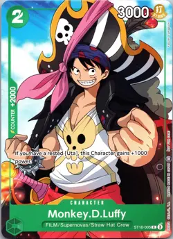 Monkey.D.Luffy (Welcome Pack Vol. 2) C1 One Piece Promotion Cards ST16-005 NM - Image 1