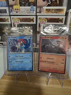 Pokemon TCG Keldeo 019/086 Chaos Rising Stamped Promo Card & RESHIRAM 017/094 - Image 1