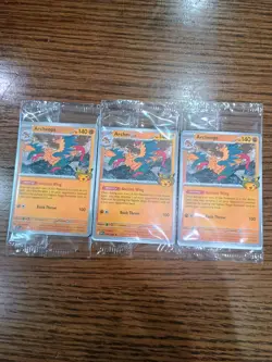 Lot Of 3 Pokemon Fossil Exhibit Archeops Cards Field Museum Chicago SEALED Promo - Image 1