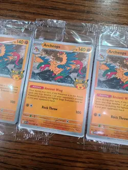Lot Of 3 Pokemon Fossil Exhibit Archeops Cards Field Museum Chicago SEALED Promo - Image 3