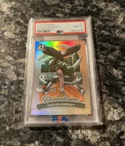 PSA 10 - SAQUON BARKLEY 2025 Panini Donruss DOWNTOWN! - Eagles SSP #7 SP RARE - Image 1