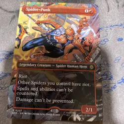 NM Borderless Spider-Punk, MTG, Marvel's Spider-Man, Magic the Gathering, 207 - Image 1