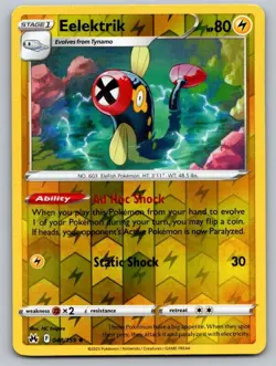 Eelektrik 048/159 Uncommon Crown Zenith Pokemon Reverse Holo Near Mint - Image 1