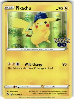 Pikachu 028/078 Holo Rare Pokemon GO Pokemon Holo NM - Image 1