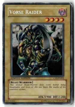 Vorse Raider CT2-EN003 Secret Rare Yu-Gi-Oh Limited Damaged - Image 1