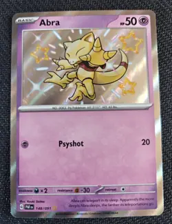POKEMON - Abra Shiny Rare 148/091 | Paldean Fates 148/091 - Image 1
