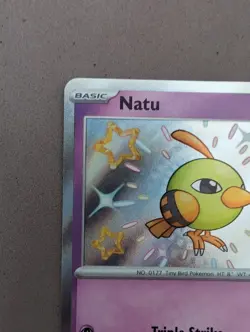 Natu 151/091 Baby Shiny Rare Pokemon TCG Card Scarlet Violet Paldean Fates - Image 5
