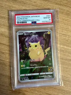 PSA 10 Pikachu 001/028 s8a 25th Anniversary Stamped Pokemon Card Japanese - Image 1