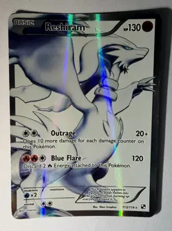 Pokemon TCG Reshiram 113/114 Zekrom 114/114 Black and White Holo Card Full Art - Image 3