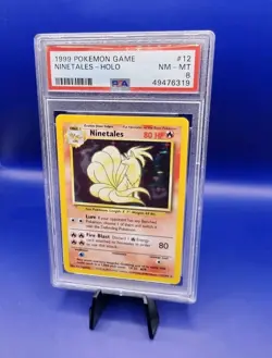 Ninetales 12/102 Base Set Holo Pokemon Card Pokemon WOTC TCG 1999 Graded PSA 8 - Image 2