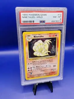 Ninetales 12/102 Base Set Holo Pokemon Card Pokemon WOTC TCG 1999 Graded PSA 8 - Image 3