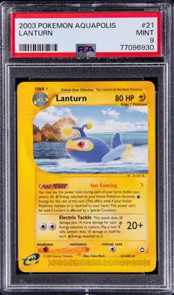 PSA 9 MINT Lanturn 21/147 Pokemon 2003 Aquapolis Card 6930 - Image 1