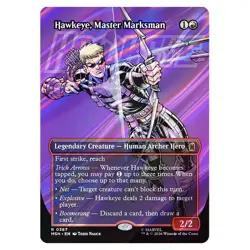 MTG - Marvel Super Heroes Hawkeye, Master Marksman Borderless Logo 0367 - FOIL - Image 1