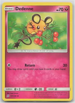 Dedenne 145/236 Uncommon Unified Minds Pokemon Moderately Played - Image 1