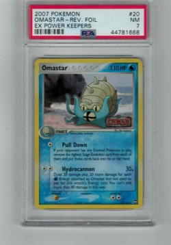 2007 Vintage Pokemon Omastar Rev foil Ex power keepers 20/108 PSA 7 - Image 1