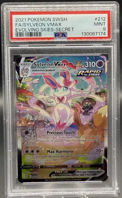 Pokemon TCG Sylveon VMAX Secret Rare 212/203 PSA 9 - Image 1