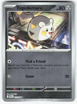 Togedemaru 073/094 Common Phantasmal Flames Pokemon Reverse Holo Near Mint - Image 1