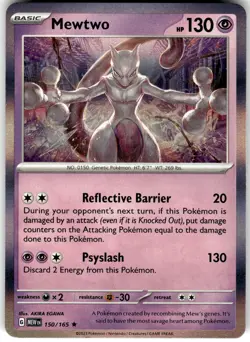 Mewtwo Holo 150/165 151 Pokemon NM Fast Ship - Image 1