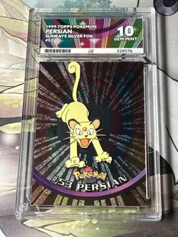 ACE 10 TOPPS Persian Series 1 Wave 2 SILVER FOIL #53 Pokemon Pop 1 Label Match - Image 1