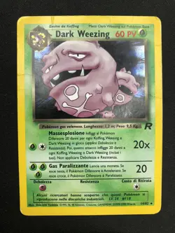 Pokemon Dark Weezing 14/82 Team Rocket Holo Rara Unlimited Wizards ITA Vintage - Image 1