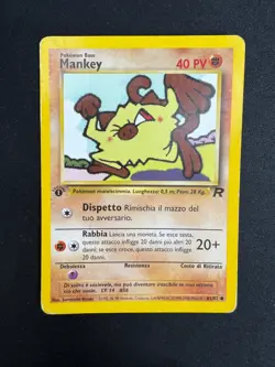 Pokemon Mankey 61/82 Team Rocket Prima Edizione Wizards ITA Carte Vintage - Image 1