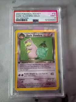 2000 Pokemon Rocket Dark Slowbro Holo 1st Edition #12 PSA 9 - Image 1
