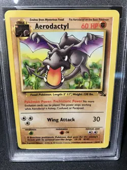 Pokemon Aerodactyl Fossil Unlimited Rare #16 PSA 7 Wotc Printing Error Shift - Image 3