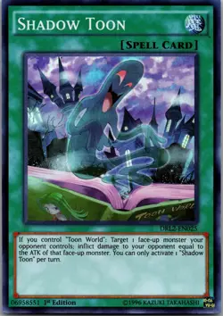 Shadow Toon DRL2-EN025 Super Rare Dragons of Legend 2 Yu-Gi-Oh 1st Edition LP - Image 1