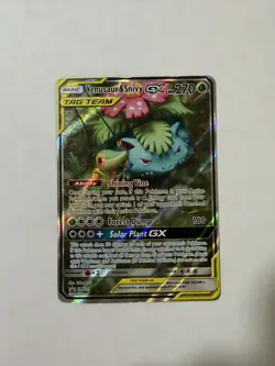 Pokemon TCG Venusaur and Snivy GX SM229 Full Art Tag Team Black Star Promo - Image 1