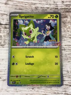 Sprigatito Horizons Black Star Promo Stamped Holo Pokemon Card SVP 191 (NM) - Image 1